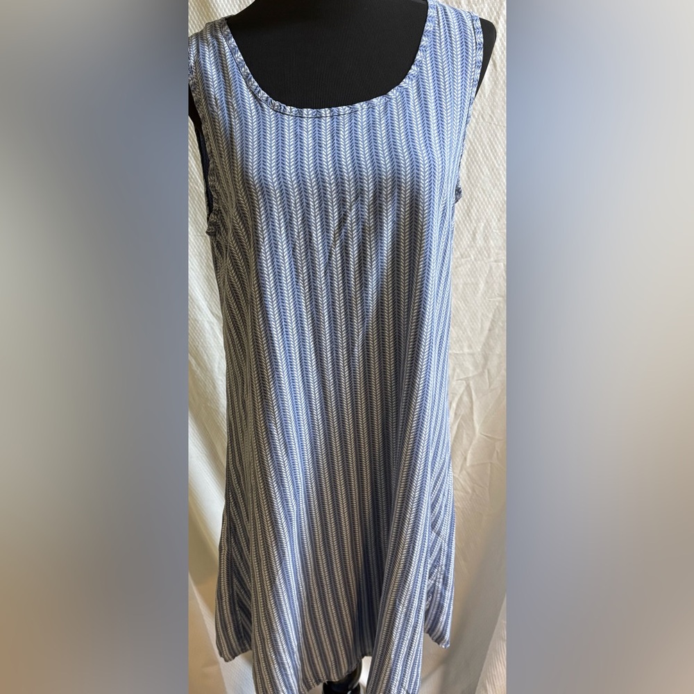 FEMME FATALE Italy Blue White Chevron Patterned Dress XL NWT’s